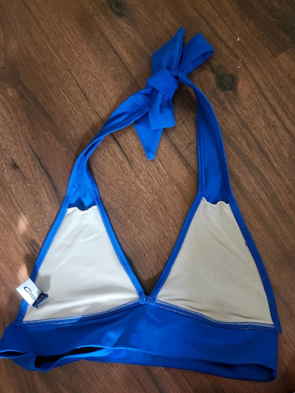 Genuine Merchandise Royal Blue Dodgers Halter Bikini Top with LA Logo Pre-loved - Picture 5 of 6